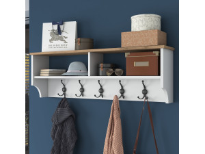 Appendiabiti in legno "Pino" - 120 x 22 x 37 cm - Bianco 2