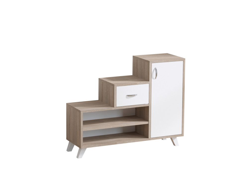 Scarpiera "retrò" in legno - 90 x 33 x 77 cm - Beige