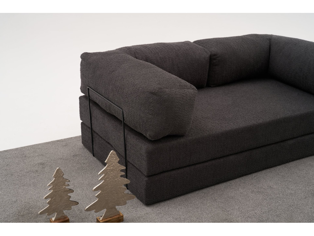 Divano a 3 posti in tessuto "Comfort" - 190 x 95 x 75 cm - Grigio antracite