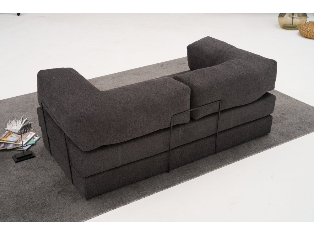 Divano a 3 posti in tessuto "Comfort" - 190 x 95 x 75 cm - Grigio antracite