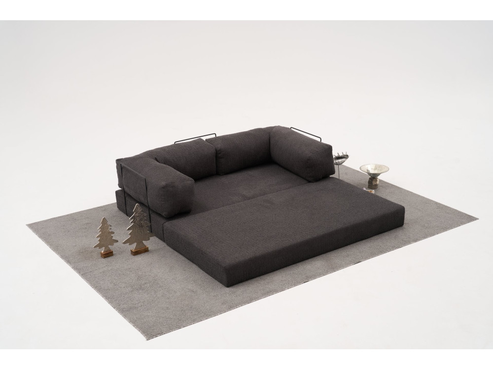Divano a 3 posti in tessuto "Comfort" - 190 x 95 x 75 cm - Grigio antracite
