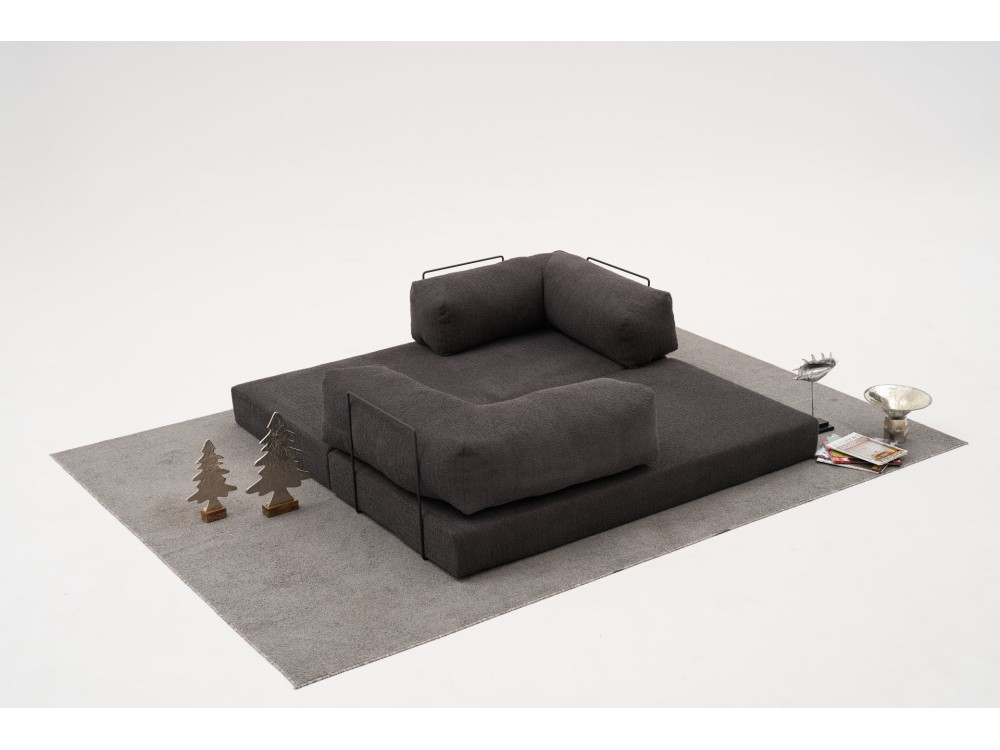 Divano a 3 posti in tessuto "Comfort" - 190 x 95 x 75 cm - Grigio antracite