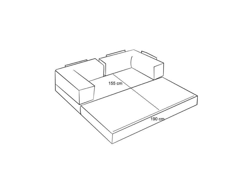 Divano a 3 posti in tessuto "Comfort" - 190 x 95 x 75 cm - Grigio antracite
