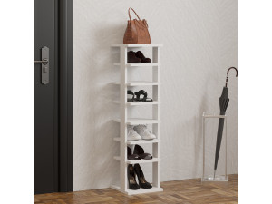 Scarpiera in legno "Ayka" - 30 x 30 x 110 cm - Bianco 2
