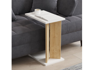 Tavolino in legno "Lun" - 25 x 50 x 48 cm - Beige 2