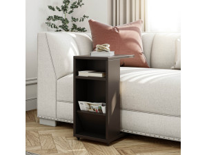 Tavolino in legno "Filinta" - 30 x 40 x 63 cm - Grigio antracite 2