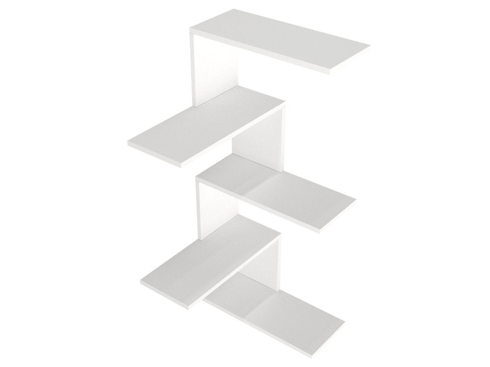Mensola angolare in legno "Caniko" - 51 x 29 x 109 cm - Bianco