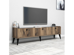 Porta TV in legno "Lidya" - 180 x 35 x 49 cm - Marrone 2