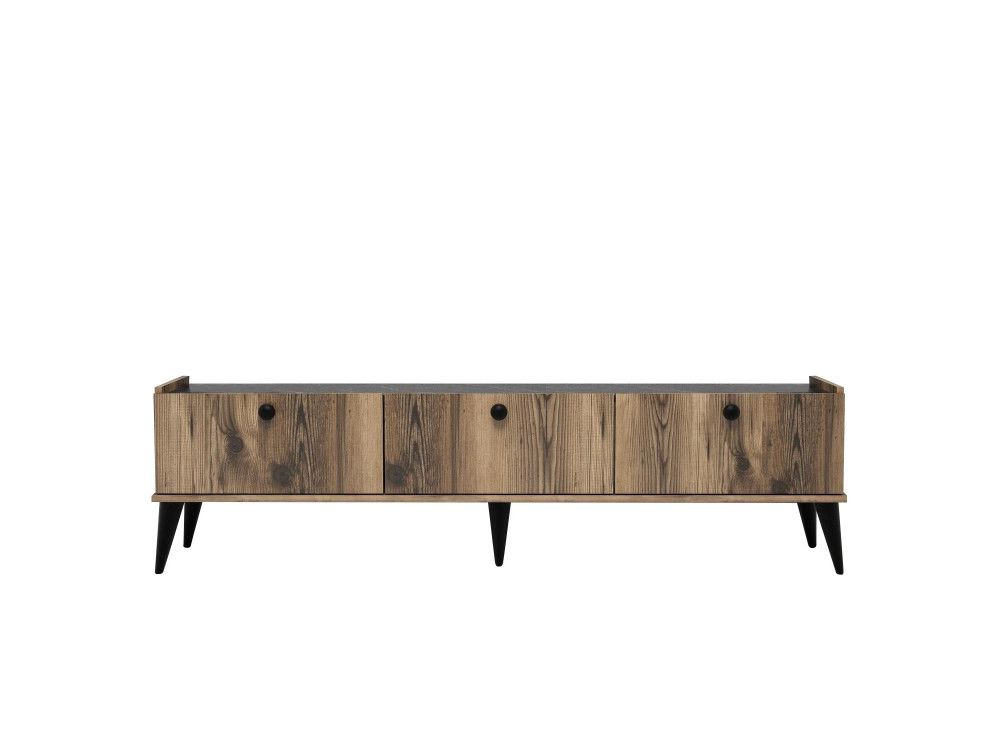 Porta TV in legno "Lidya" - 180 x 35 x 49 cm - Marrone