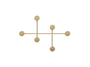 Gancio da parete in metallo "Dama" - 82 x 10 x 60 cm - Oro