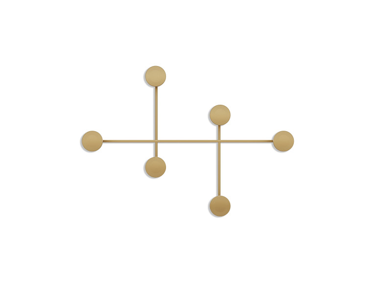 Gancio da parete in metallo "Dama" - 82 x 10 x 60 cm - Oro