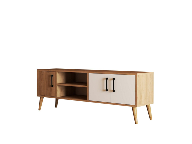 Porta TV in legno "Exxen" - 150 x 34 x 52 cm - Bianco