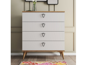 Cassettiera in legno "Versa-Ce" - 80 x 45 x 90 cm - Bianco 2