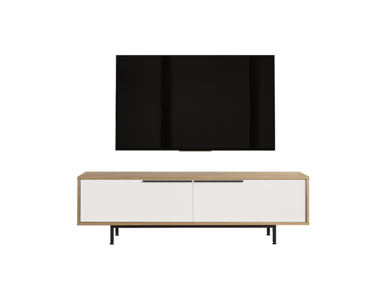 Supporto TV in legno "ON1-SW" - 160 x 35 x 45 cm - Bianco