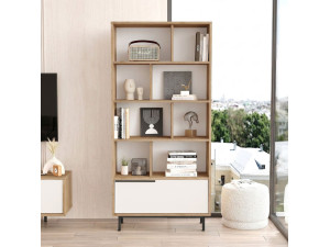 Libreria in legno "ON4-SW" - 84 x 30 x 176 cm - Bianco 2