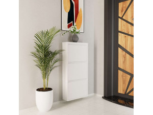 Scarpiera in metallo "Luna" - 50 x 15 x 103 cm - Bianco 2