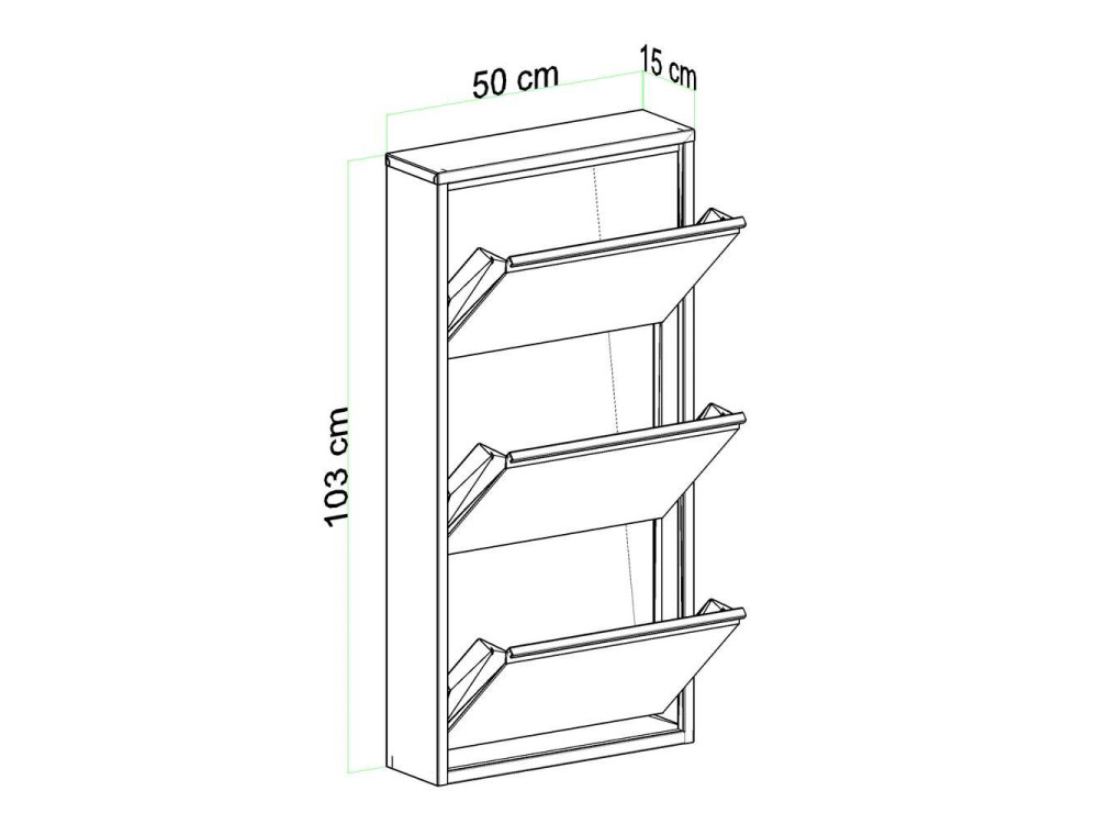Scarpiera in metallo "Luna" - 50 x 15 x 103 cm - Bianco