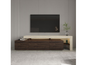 Porta TV in legno "Beliz" - 192 x 37 x 53 cm - Marrone 2