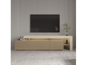 Porta TV in legno "Beliz" - 192 x 37 x 53 cm - Beige 2