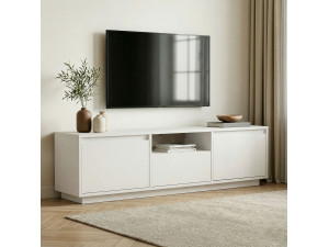Porta TV in legno "Sentinel" - 160 x 30 x 42 cm - Bianco 2