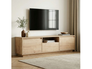 Porta TV in legno "Sentinel" - 160 x 30 x 42 cm - Beige 2