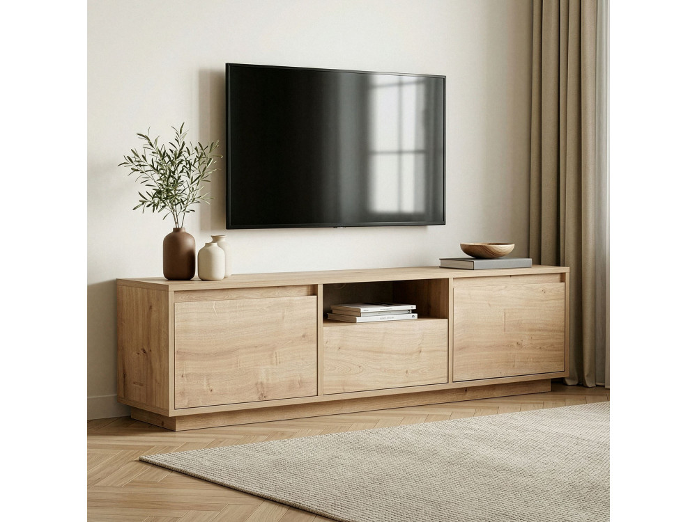 Porta TV in legno "Sentinel" - 160 x 30 x 42 cm - Beige