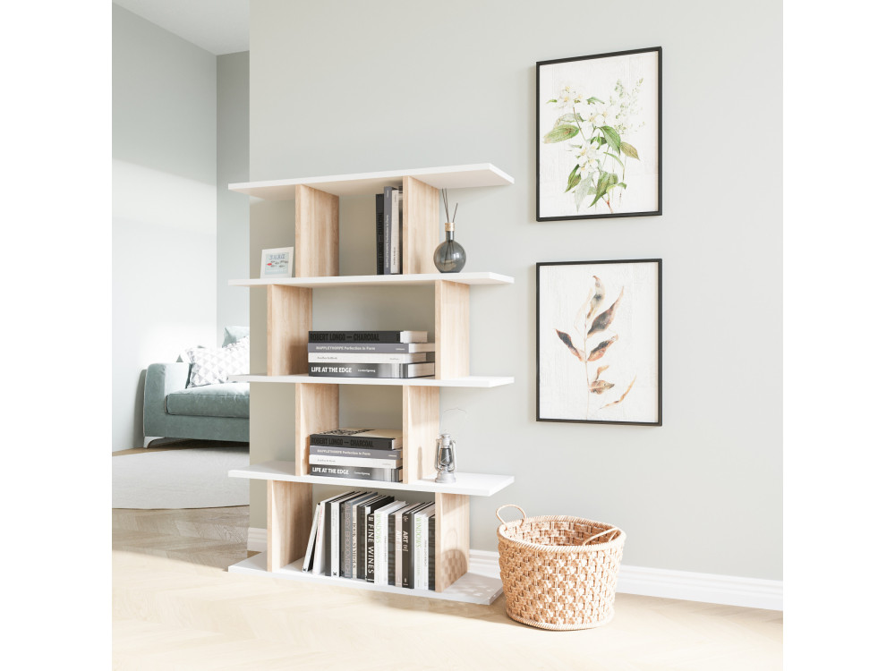 Libreria in legno "Harmon" - 90 x 25 x 127 cm - Bianco