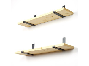 Set di 2 mensole da parete in legno "LAM008" - 60 x 14 x 16 cm - Beige