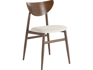 Sedia da pranzo in legno in stile scandinavo "Lumbra" - Marrone