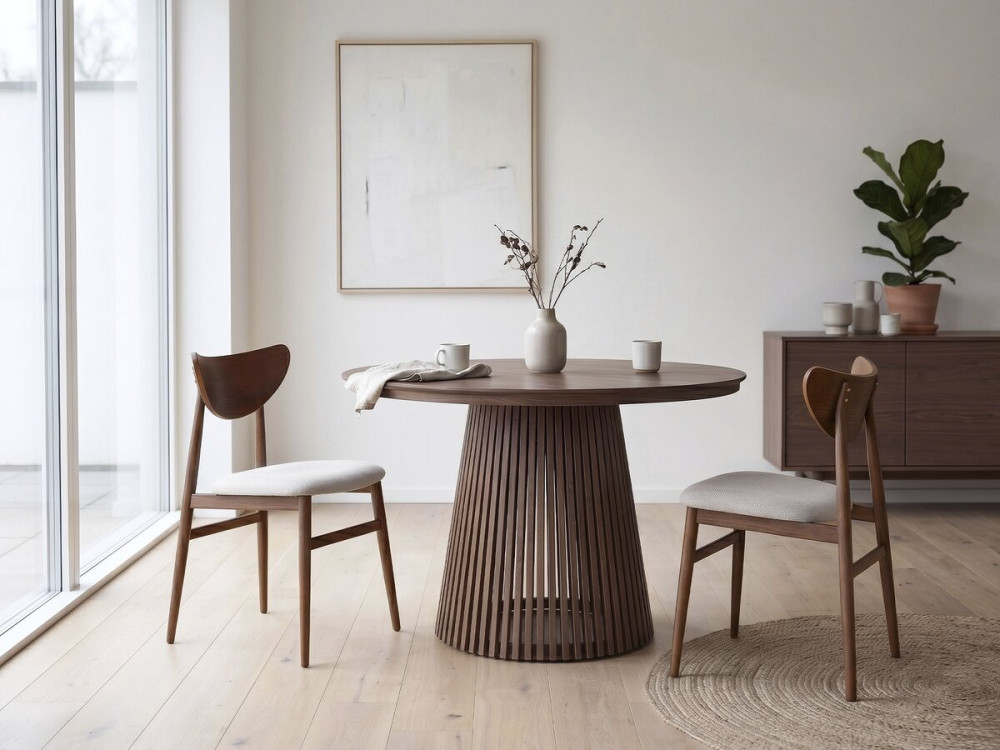 Sedia da pranzo in legno in stile scandinavo "Lumbra" - Marrone