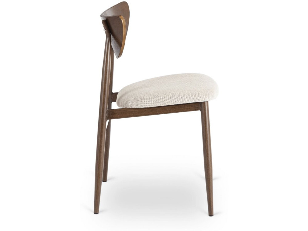 Sedia da pranzo in legno in stile scandinavo "Lumbra" - Marrone