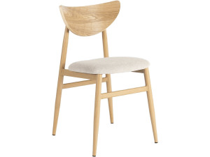 Sedia da pranzo in legno in stile scandinavo "Lumbra" - Beige