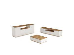 Set di mobili da salotto in legno "FR18" - 180 x 44 x 44 cm - Bianco