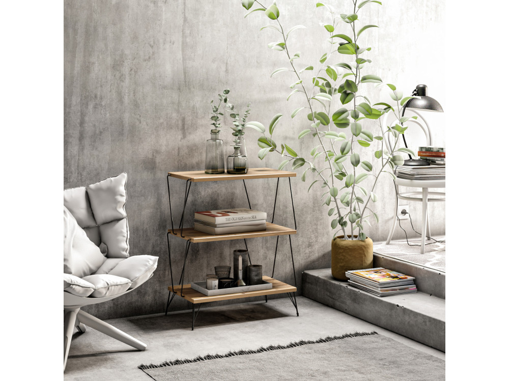 Libreria in legno "Lazandos" - 46 x 30 x 76 cm - Marrone