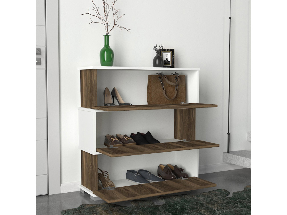 Scarpiera in legno "Napolyon" - 90 x 30 x 93 cm - Marrone