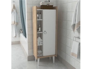 Armadio multiuso in legno "Lagomood Ruby" - 50 x 30 x 140 cm - Bianco 2