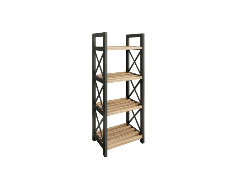 Scaffale multifunzionale "Mini" in legno - 23 x 18 x 64 cm - Nero