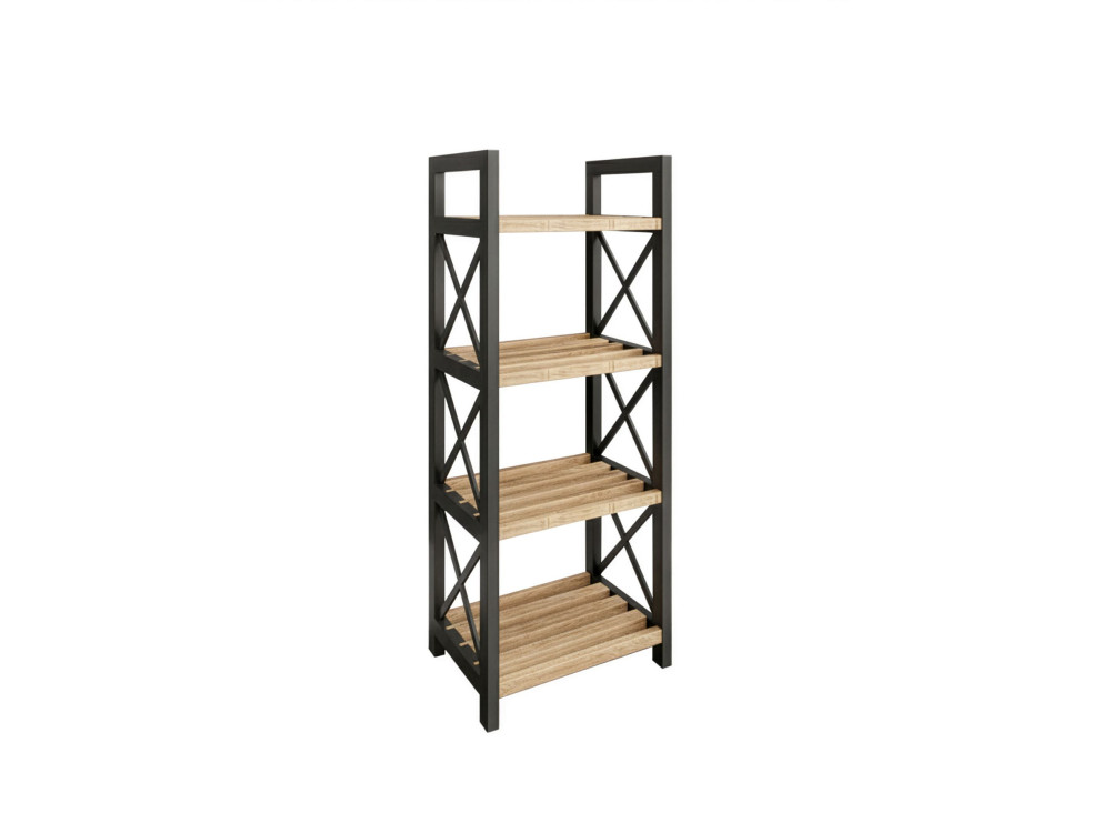 Scaffale multifunzionale "Mini" in legno - 23 x 18 x 64 cm - Nero