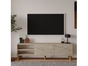 Porta TV in legno "River" - 150 x 31 x 48 cm - Travertino 2