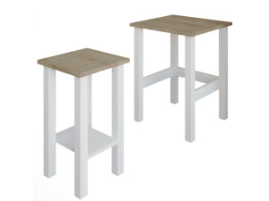 Set di 2 tavolini in legno "Gina 2" - 45 x 45 x 60 cm - Beige