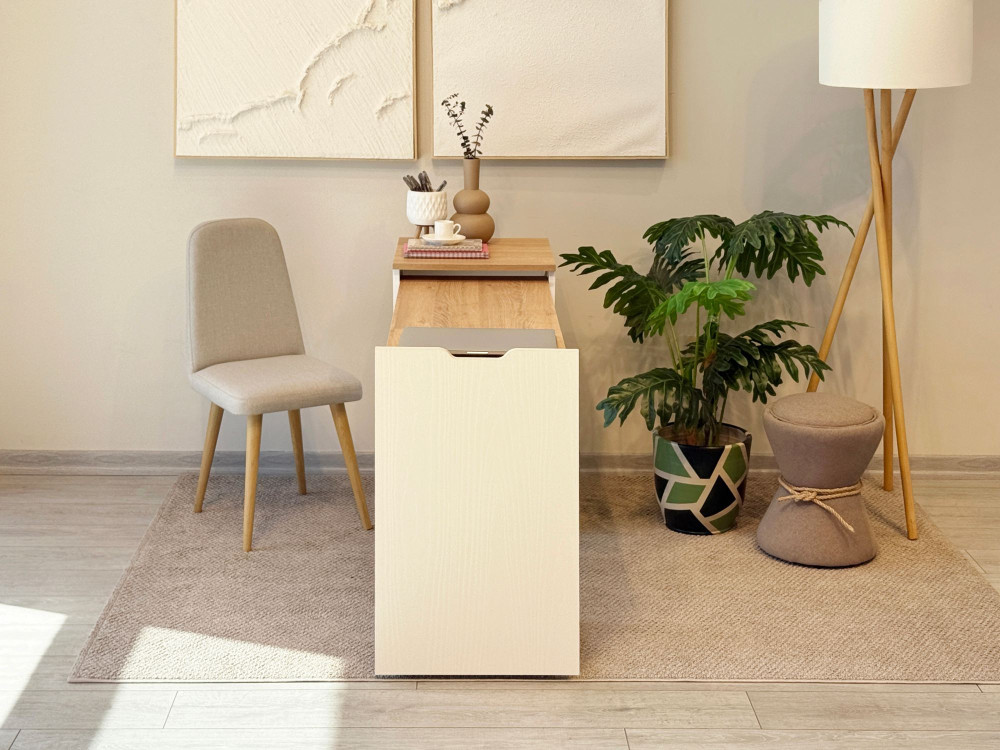 Scrivania in legno "Modulo" - 97 x 47 x 75 cm - Beige