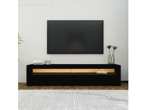 Porta TV in legno "Bati" - 150 x 36 x 46 cm - Nero 2