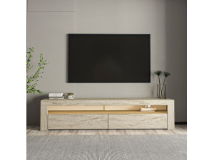 Porta TV in legno "Bati" - 150 x 36 x 46 cm - Travertino 2