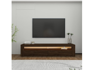 Porta TV in legno "Bati" - 150 x 36 x 46 cm - Marrone 2
