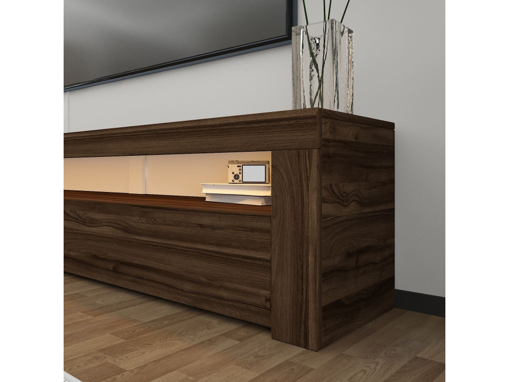Porta TV in legno "Bati" - 150 x 36 x 46 cm - Marrone