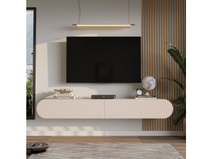 Porta TV in legno "LUM1" - 180 x 31 x 29 cm - Crema 2