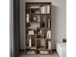 Libreria in legno "Nicola" - 90 x 30 x 180 cm - Marrone 2