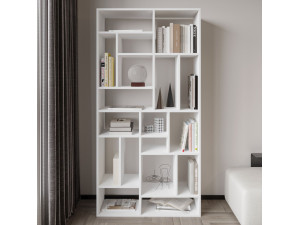 Libreria in legno "Nicola" - 90 x 30 x 180 cm - Bianco 2