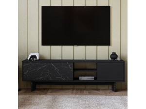 Porta TV in legno "Ravello" - 150 x 30 x 45 cm - Nero 2