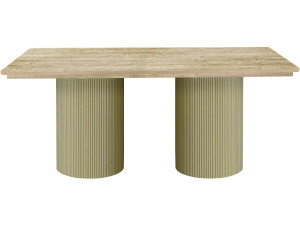 Tavolo da pranzo ovale in legno "Zénith" - 180 cm - 8 posti a sedere - Beige